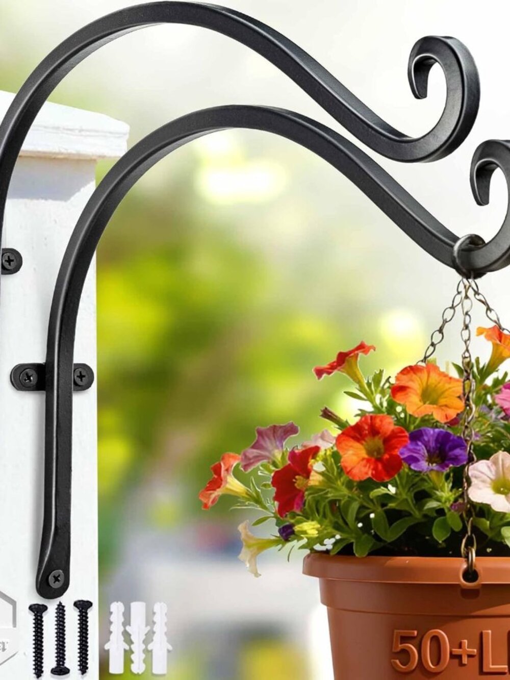 Heavy-Duty Plant Hanger Outdoor: 12" / 2 Pieces Hanging Plant Bracket
